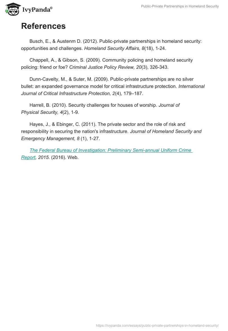 Public-Private Partnerships in Homeland Security. Page 5