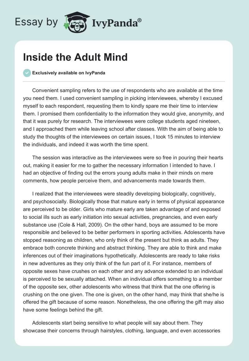 Inside the Adult Mind. Page 1