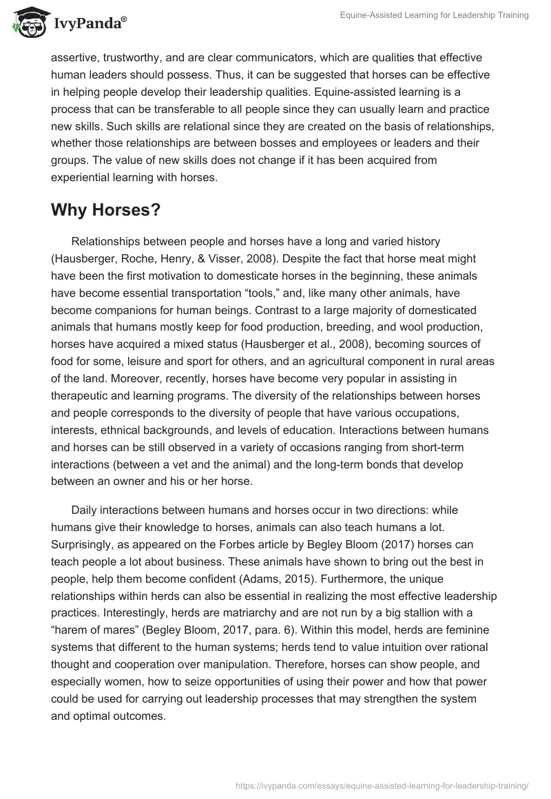 Equine-Assisted Learning for Leadership Training. Page 5