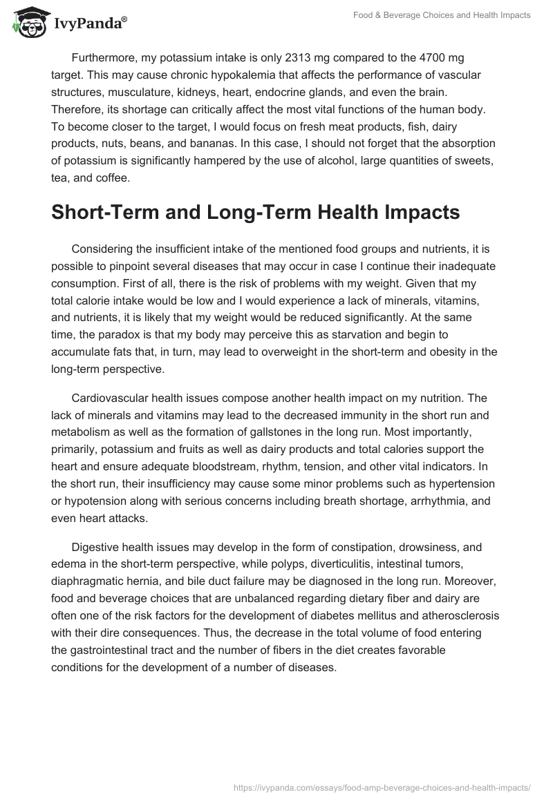 Food & Beverage Choices and Health Impacts. Page 4