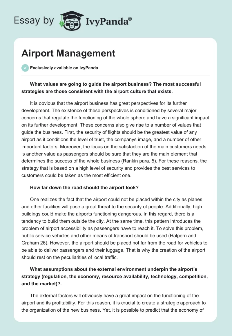 Airport Management. Page 1