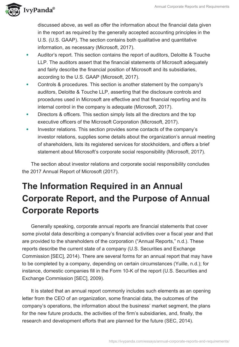 Annual Corporate Reports and Requirements. Page 3