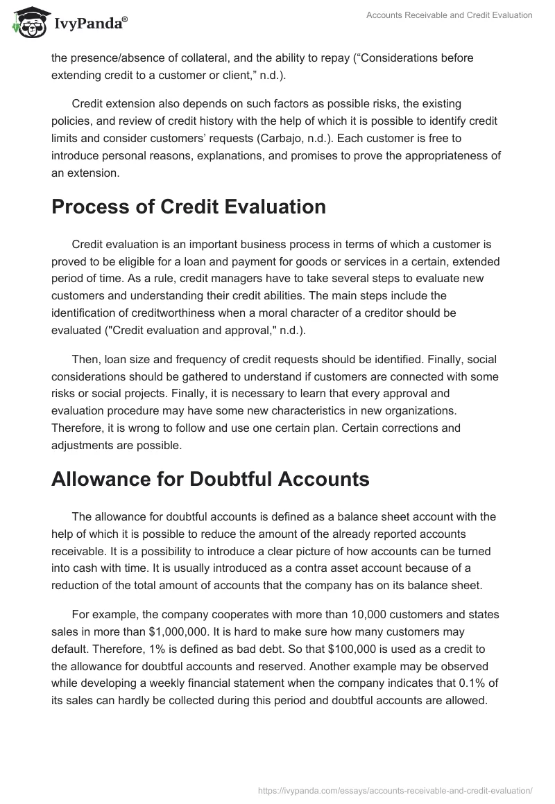 Accounts Receivable and Credit Evaluation. Page 2
