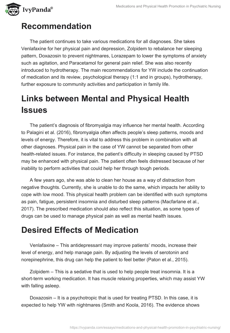 Medications and Physical Health Promotion in Psychiatric Nursing. Page 2