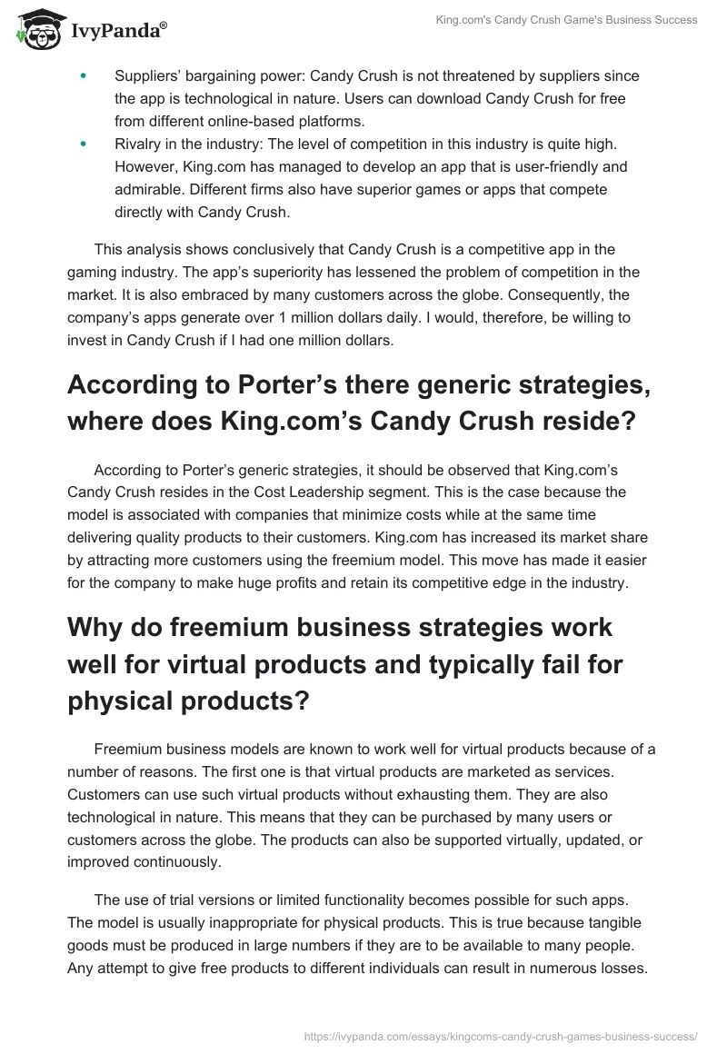 King.com's Candy Crush Game's Business Success. Page 3