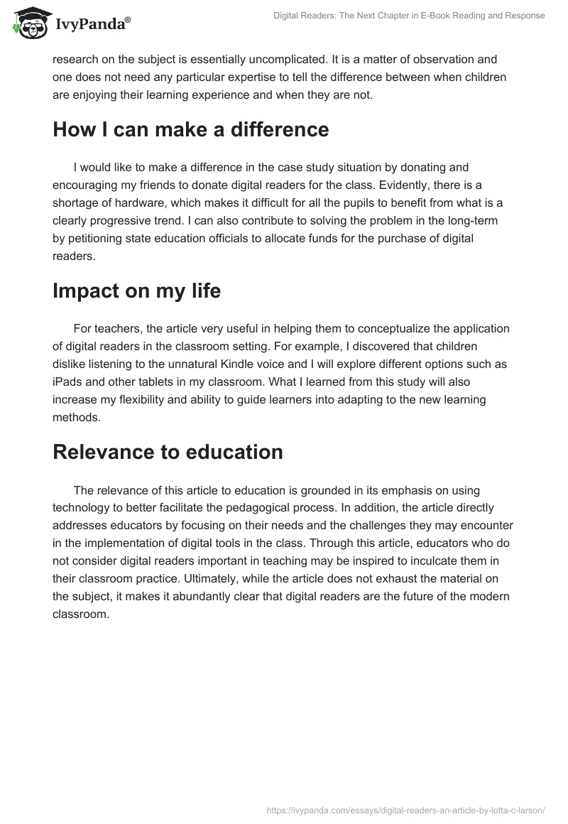 Digital Readers: The Next Chapter in E-Book Reading and Response. Page 2