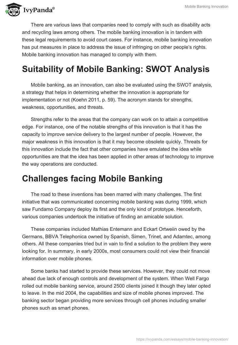 Mobile Banking Innovation. Page 4