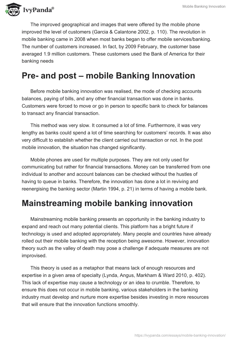 Mobile Banking Innovation. Page 5