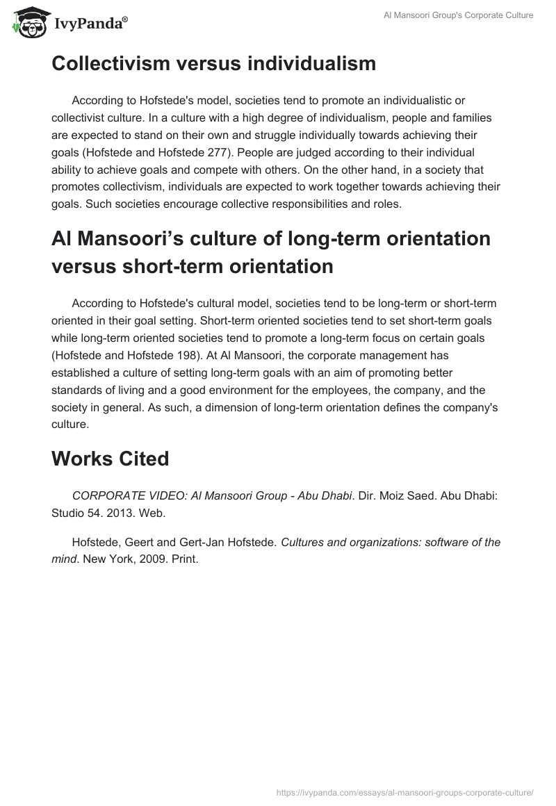 Al Mansoori Group's Corporate Culture. Page 3