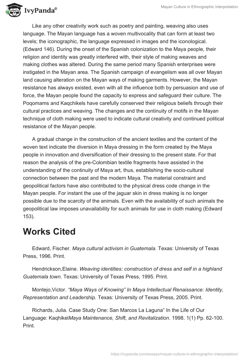 Mayan Culture in Ethnographic Interpretation. Page 2