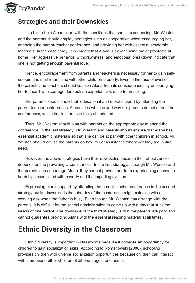 Promoting Diversity through Professional Development and Education. Page 3