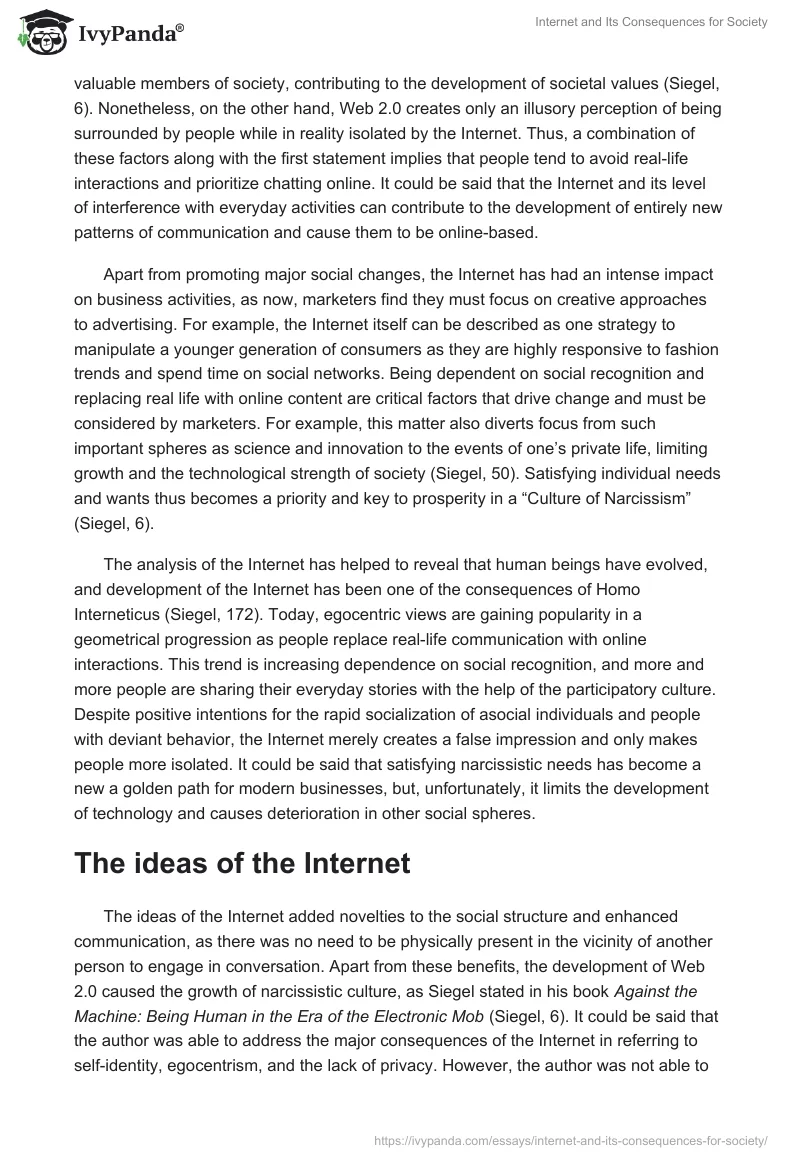 Internet and Its Consequences for Society. Page 2