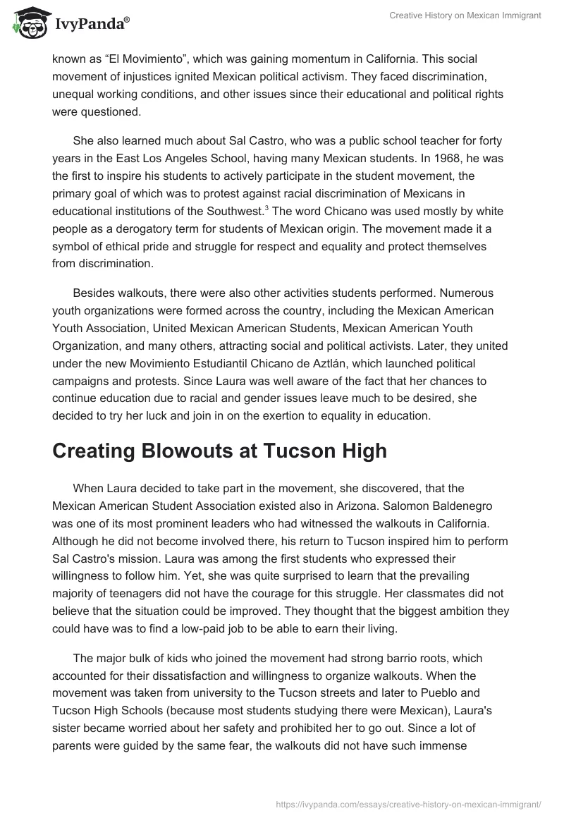 Creative History on Mexican Immigrant. Page 4