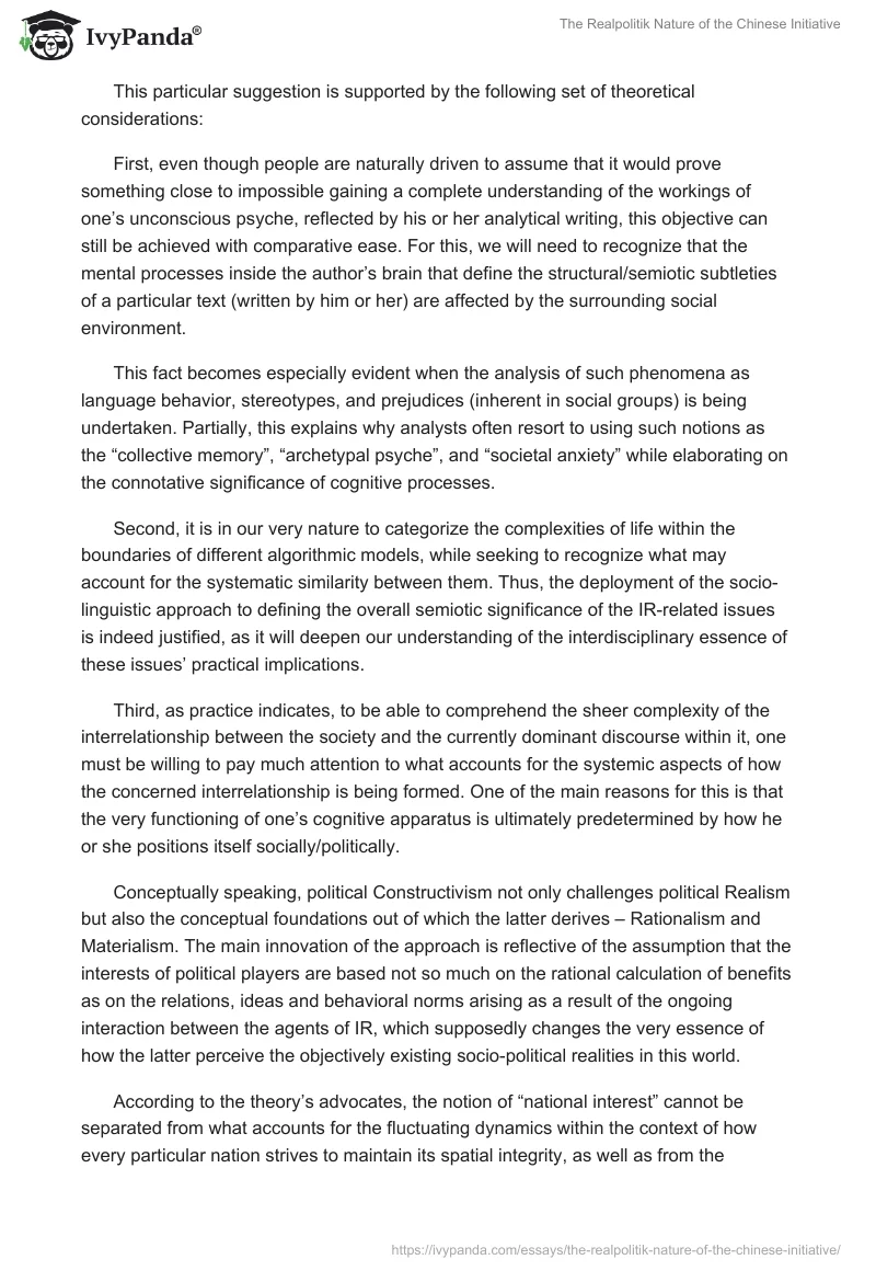 The Realpolitik Nature of the Chinese Initiative. Page 2