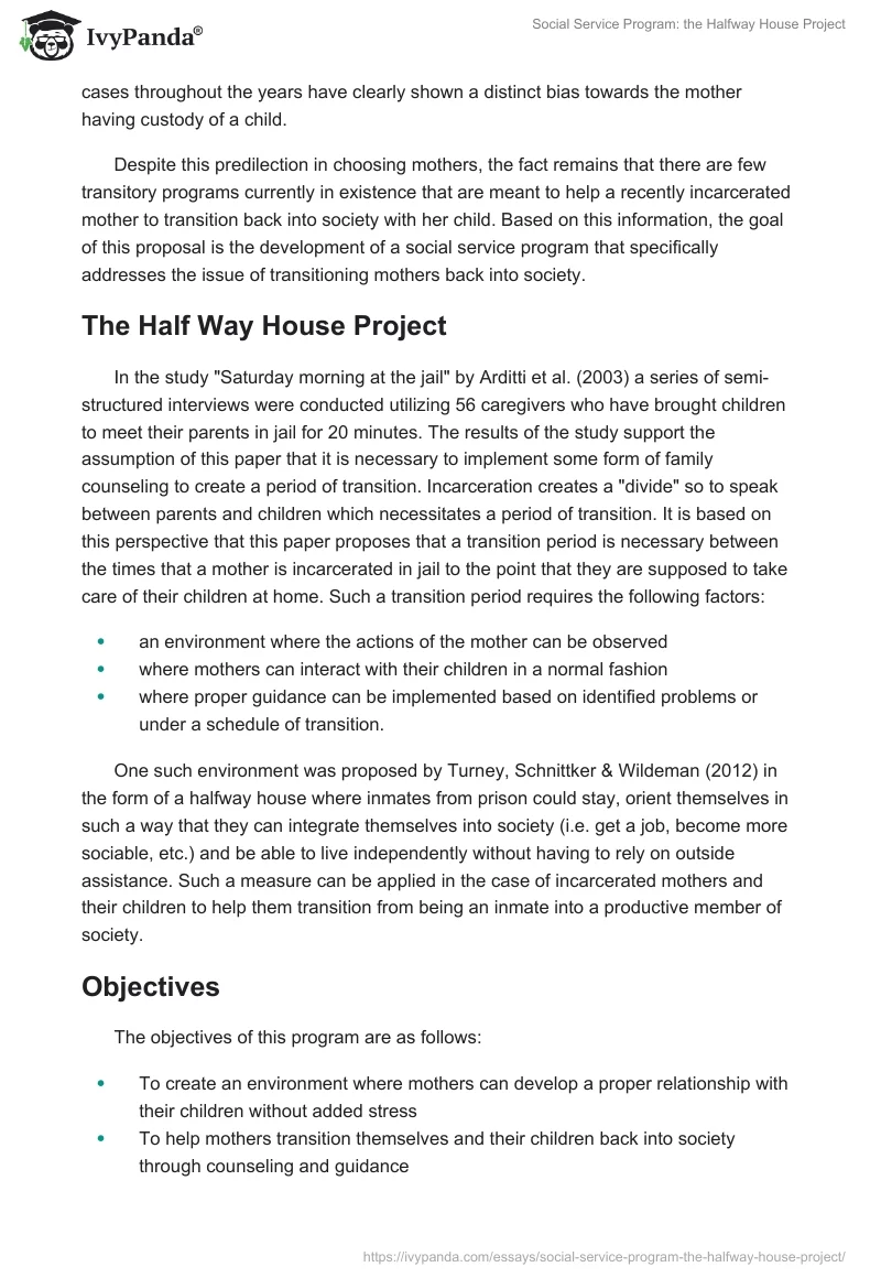 Social Service Program: the Halfway House Project. Page 4