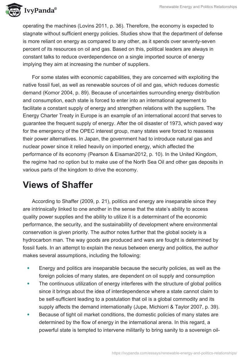 Renewable Energy and Politics Relationships. Page 2