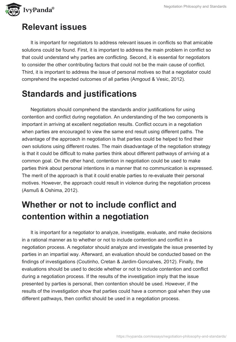 Negotiation Philosophy and Standards. Page 2