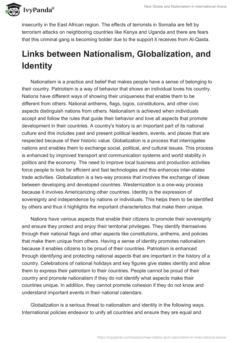 New States and Nationalism in International Arena. Page 3