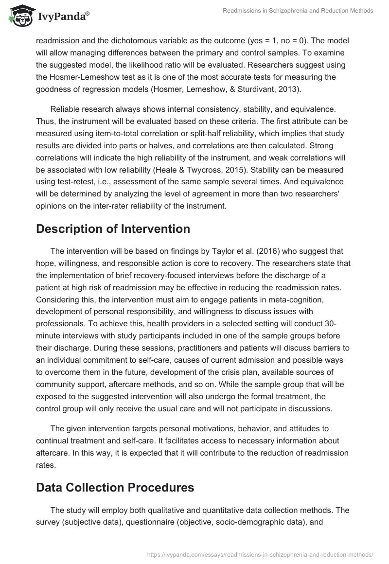 Readmissions in Schizophrenia and Reduction Methods. Page 2
