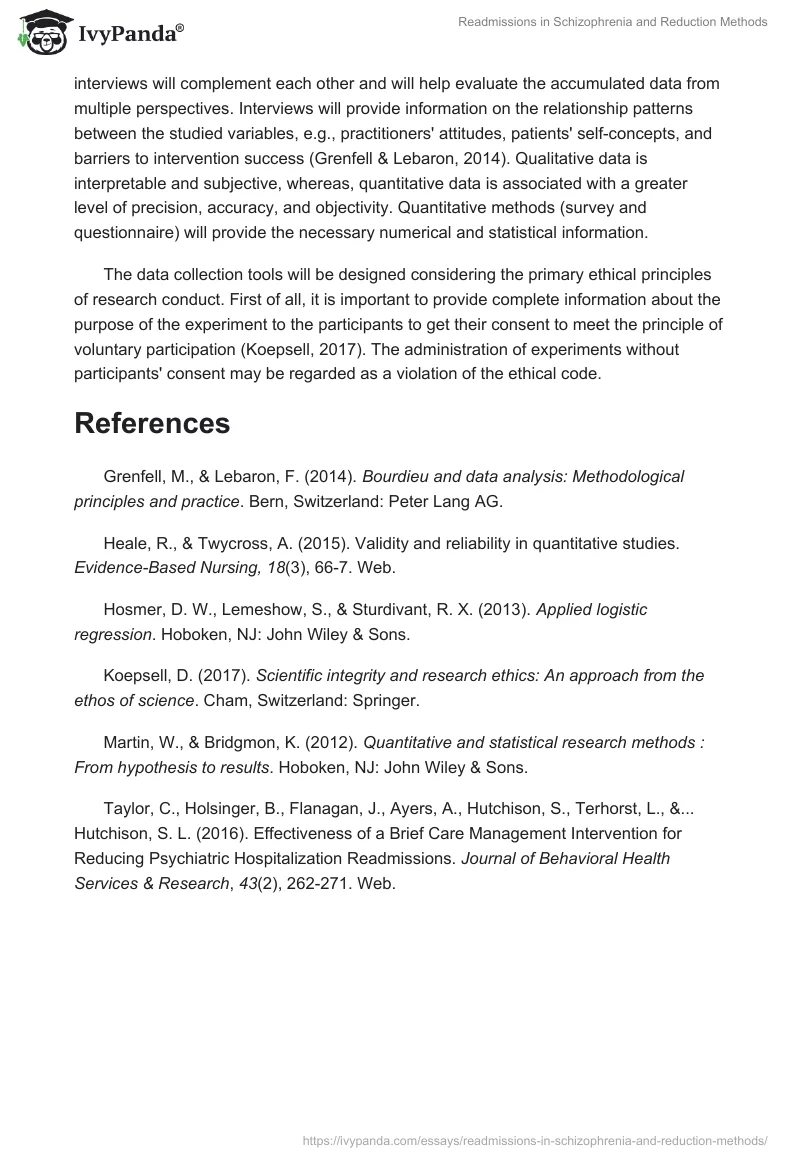 Readmissions in Schizophrenia and Reduction Methods. Page 3