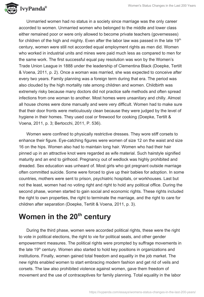 Women's Status Changes in the Last 200 Years. Page 2