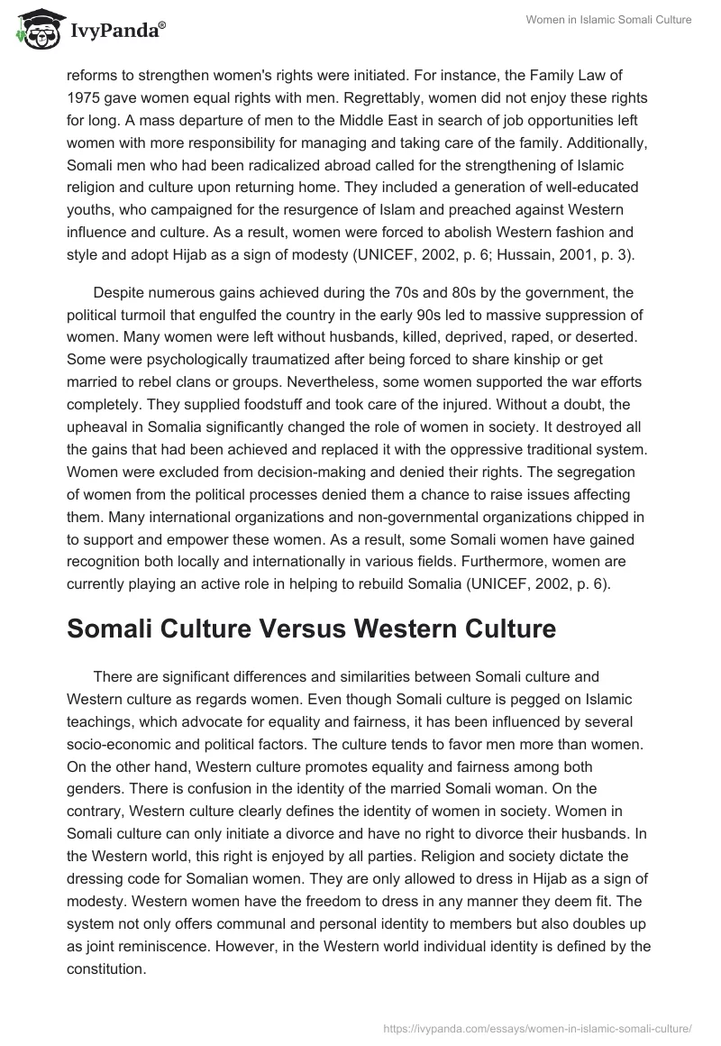 Women in Islamic Somali Culture. Page 2