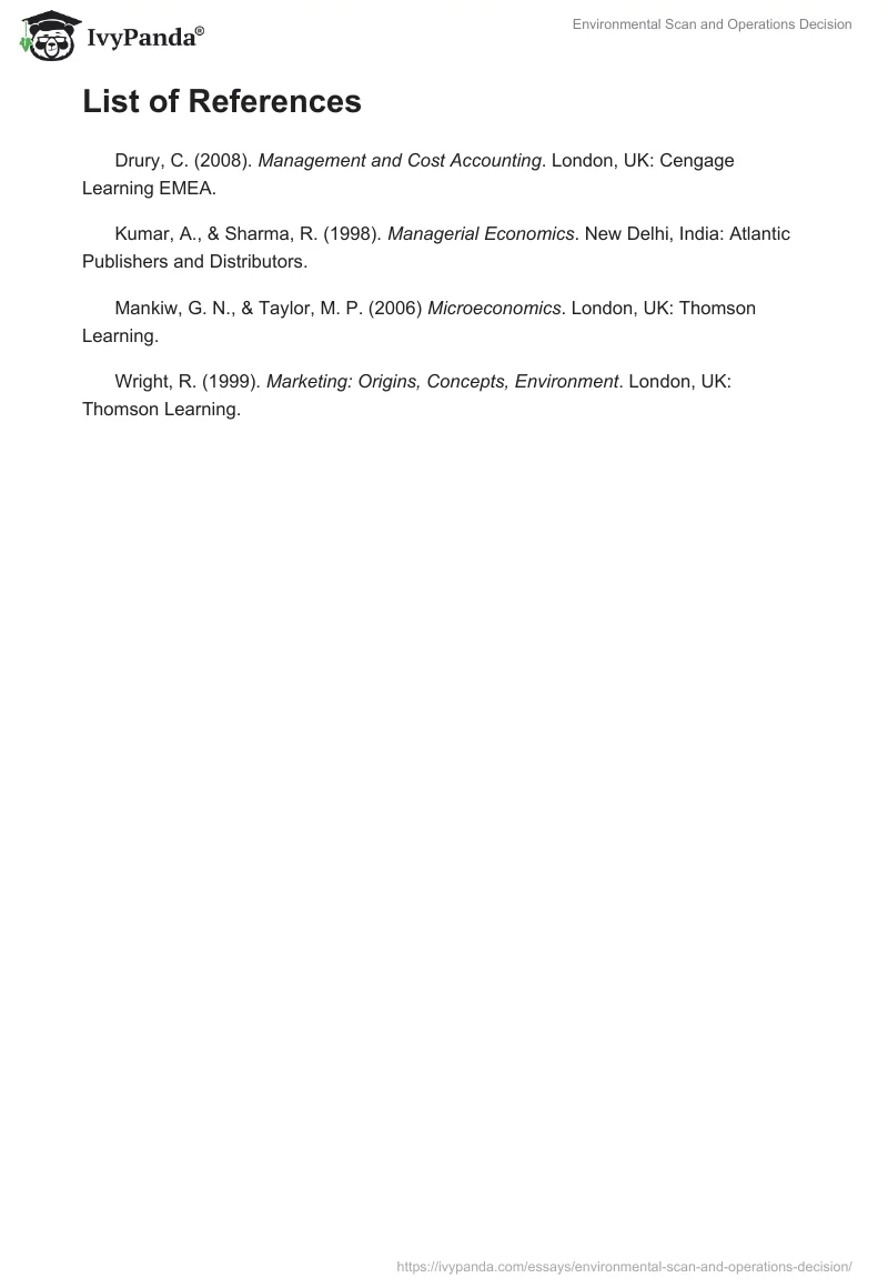 Environmental Scan and Operations Decision. Page 4