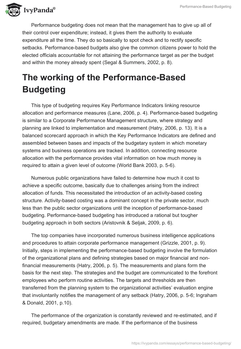 Performance-Based Budgeting. Page 3