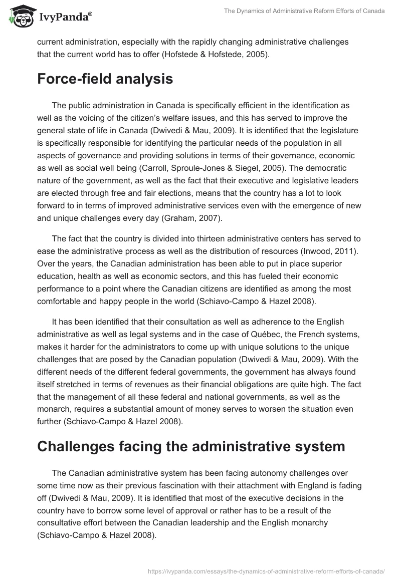 The Dynamics of Administrative Reform Efforts of Canada. Page 3