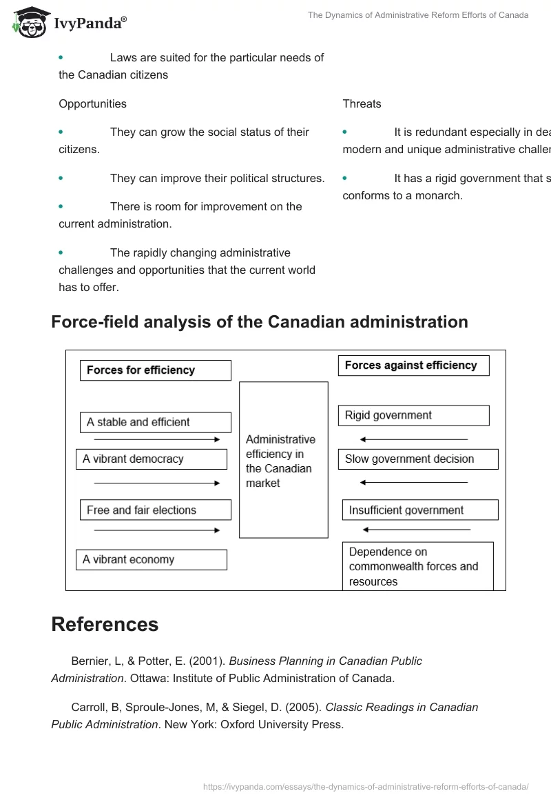 The Dynamics of Administrative Reform Efforts of Canada. Page 5