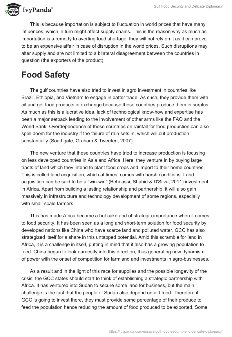 Gulf Food Security and Delicate Diplomacy. Page 2