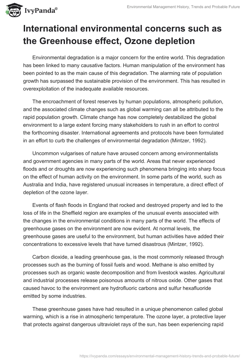 Environmental Management History, Trends and Probable Future. Page 3