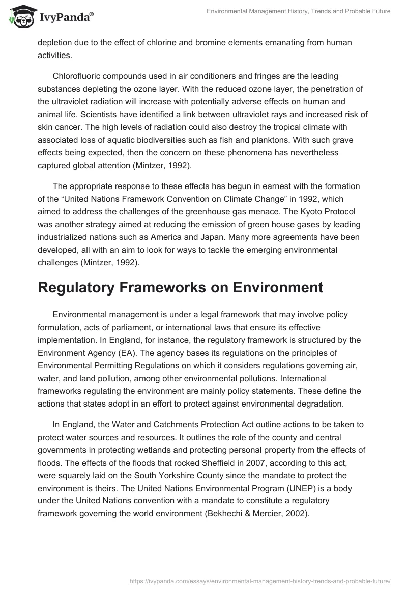 Environmental Management History, Trends and Probable Future. Page 4