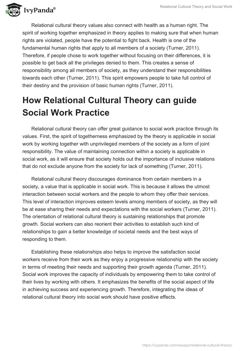 Relational Cultural Theory and Social Work. Page 4