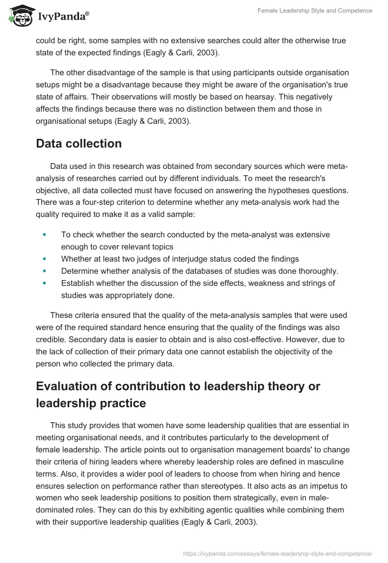 Female Leadership Style and Competence. Page 3