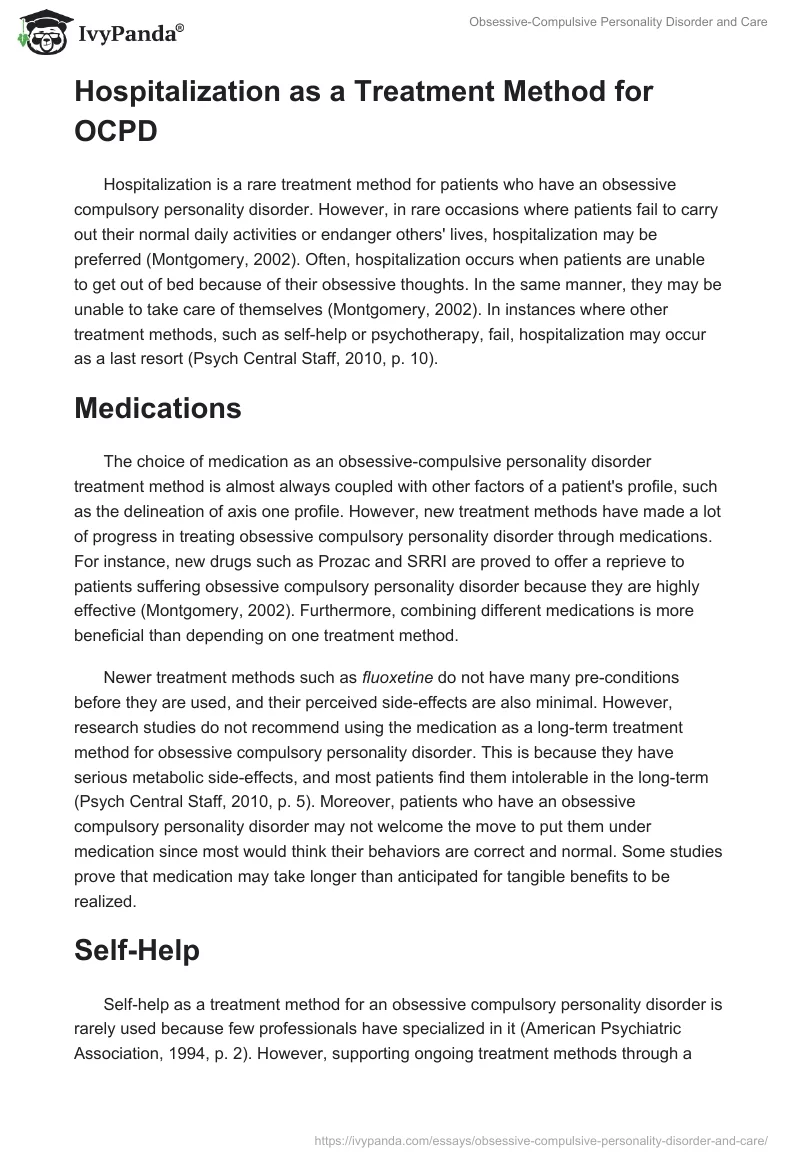 Obsessive-Compulsive Personality Disorder and Care. Page 2