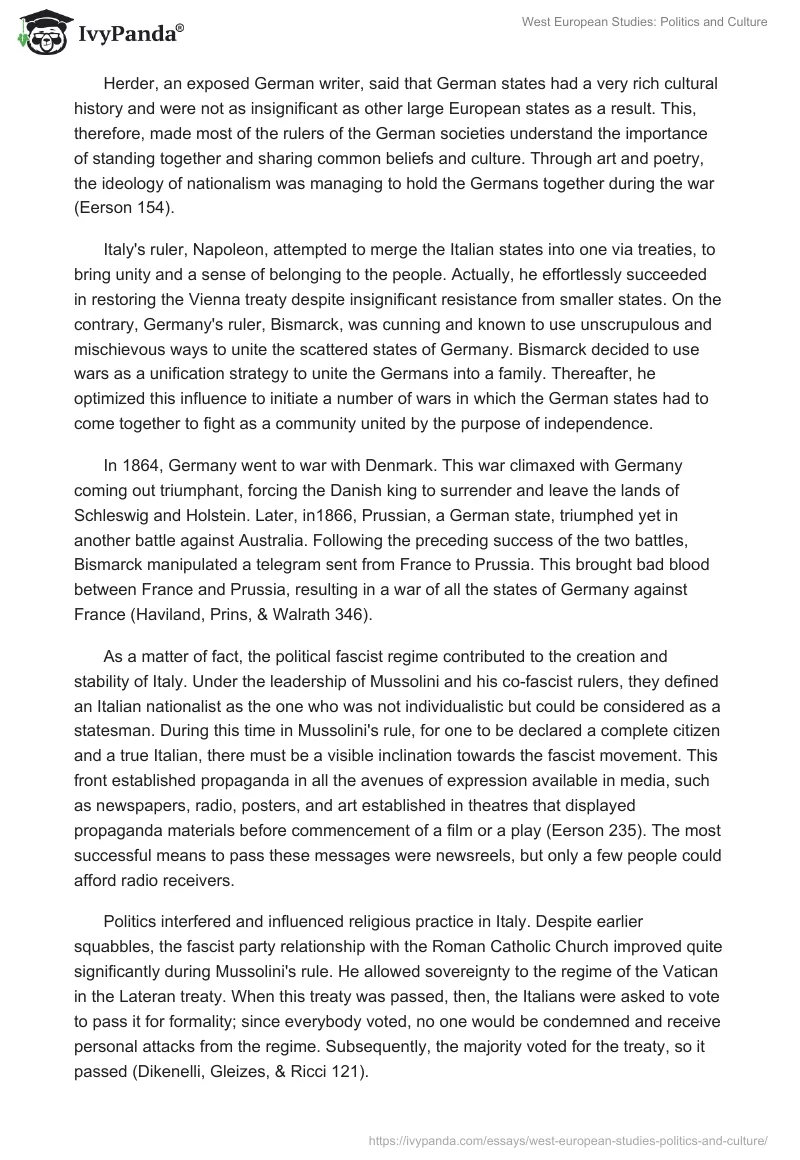 West European Studies: Politics and Culture. Page 2