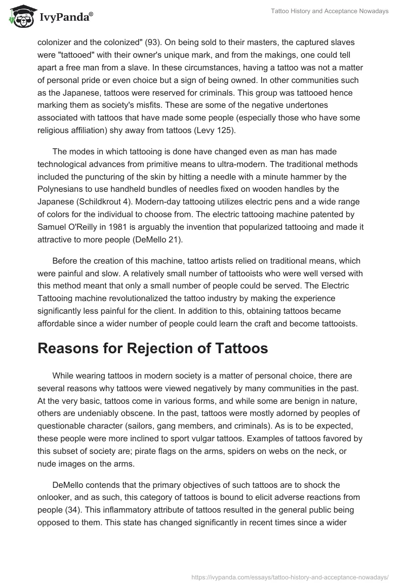 Tattoo History and Acceptance Nowadays. Page 3