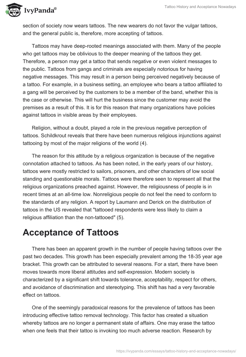 Tattoo History and Acceptance Nowadays. Page 4