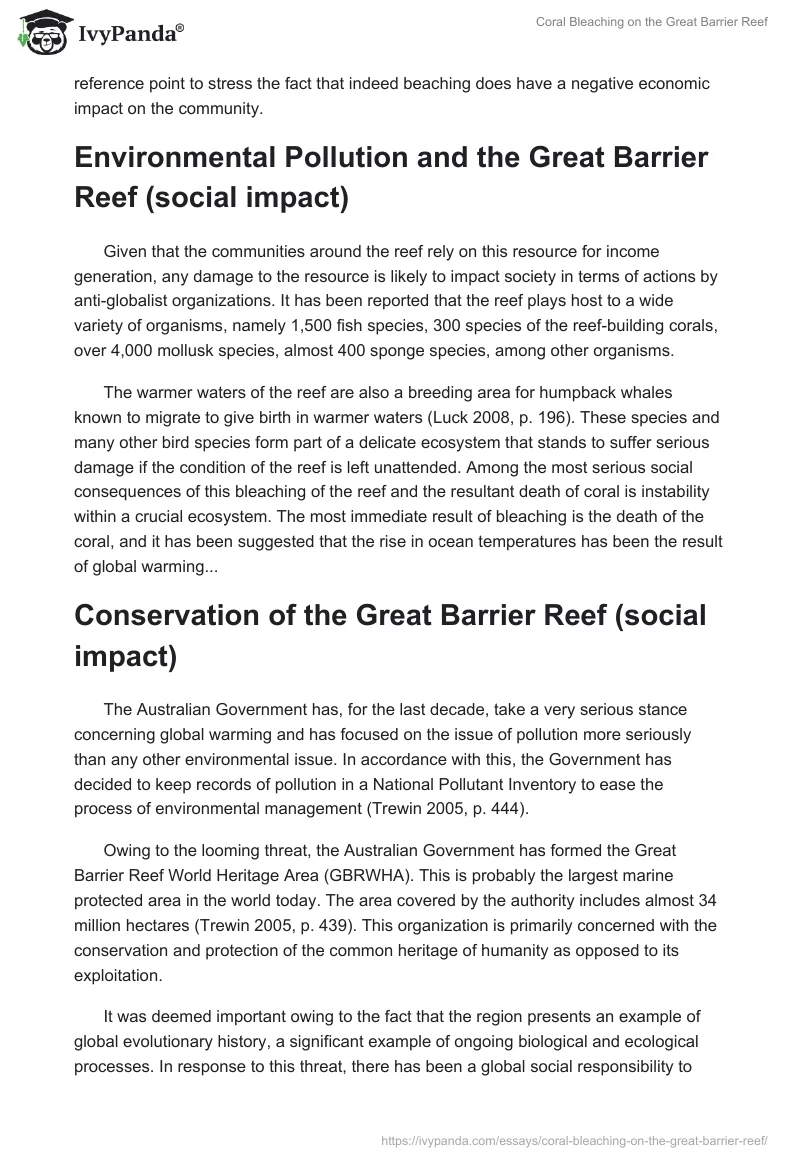 Coral Bleaching on the Great Barrier Reef. Page 3