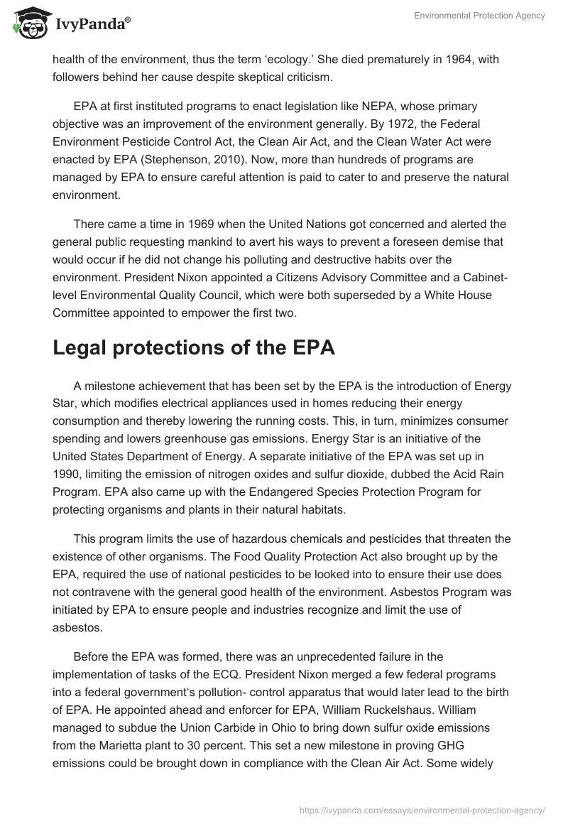 Environmental Protection Agency. Page 2