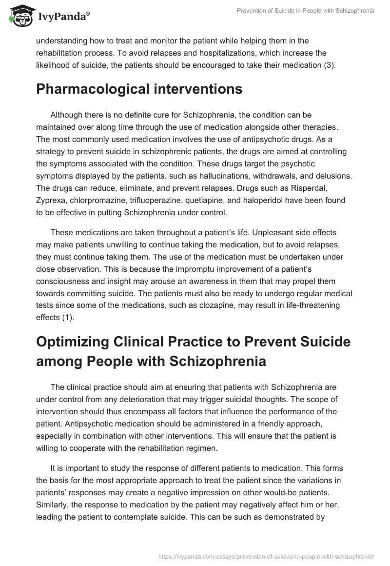 Prevention of Suicide in People with Schizophrenia. Page 3