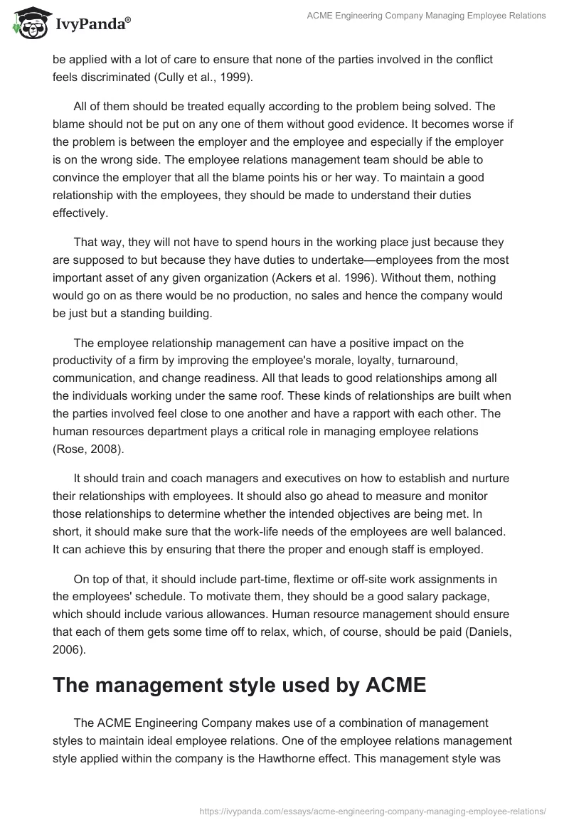 ACME Engineering Company Managing Employee Relations. Page 2