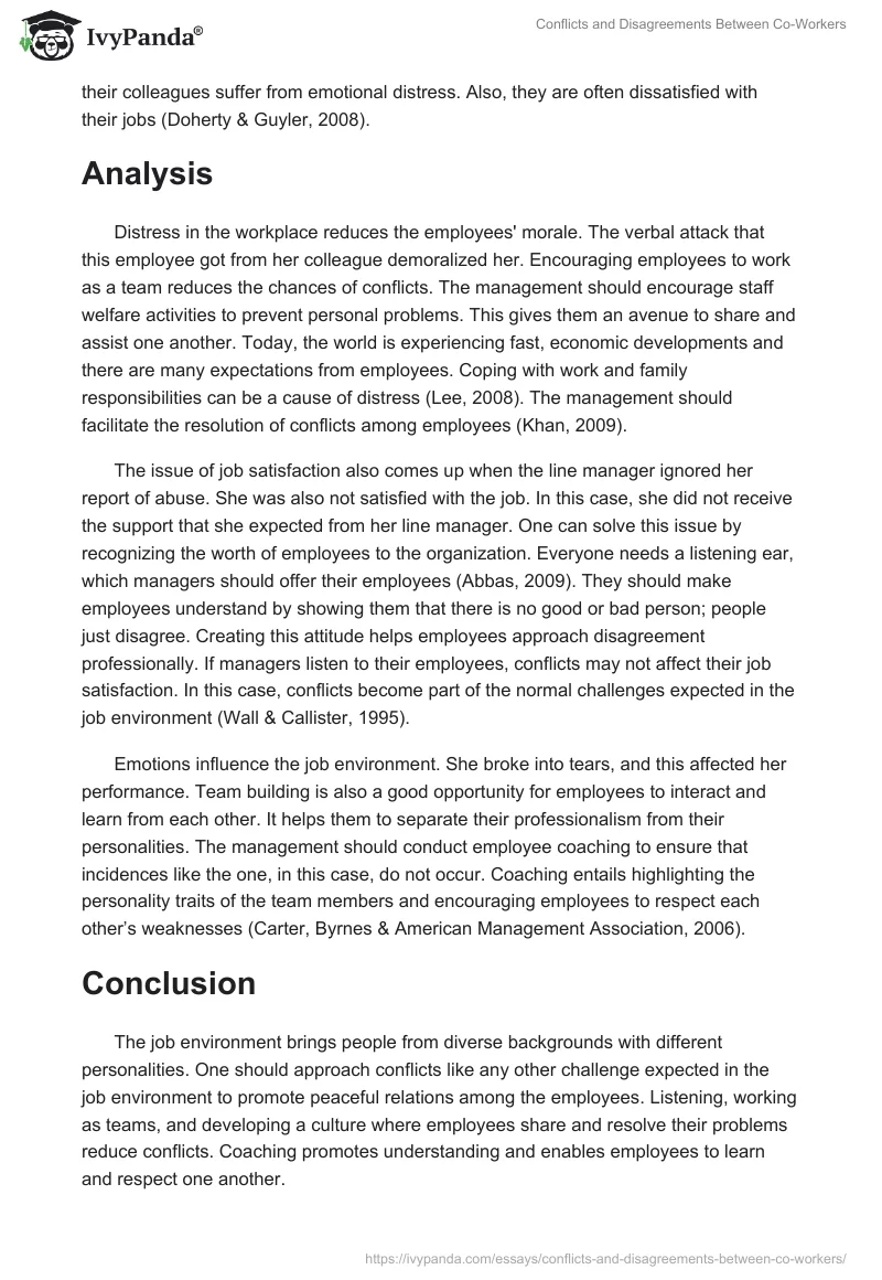 Conflicts and Disagreements Between Co-Workers. Page 2
