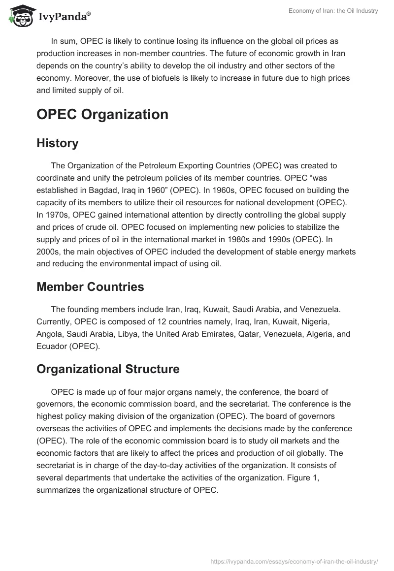 Economy of Iran: the Oil Industry. Page 2