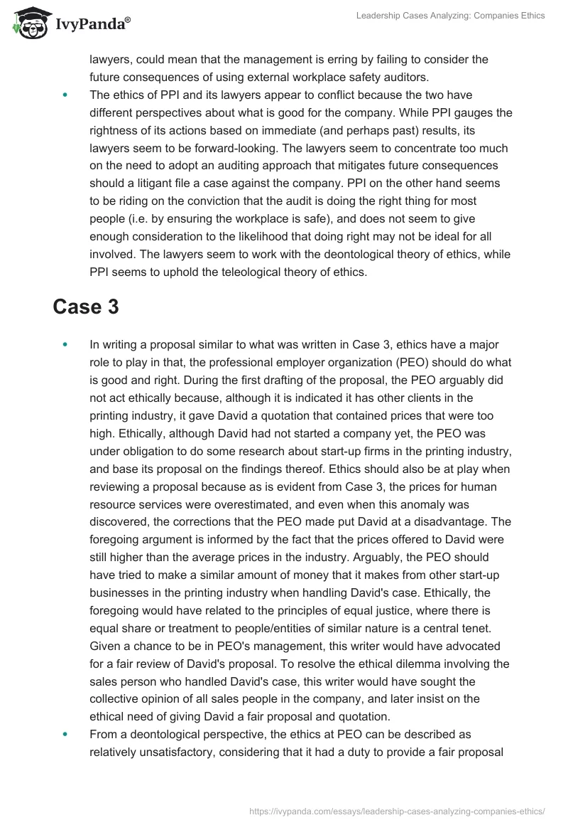 Leadership Cases Analyzing: Companies Ethics. Page 4
