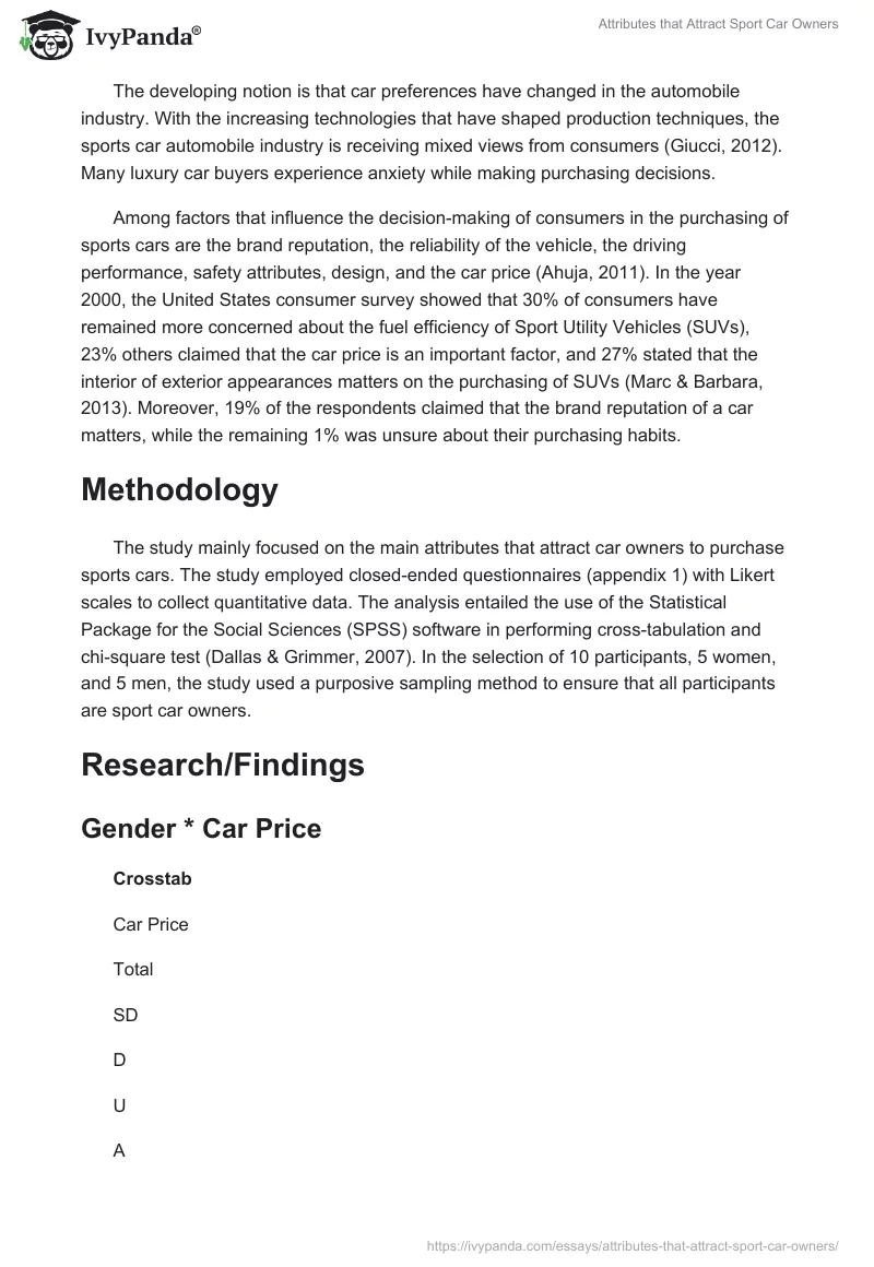 Attributes that Attract Sport Car Owners. Page 2