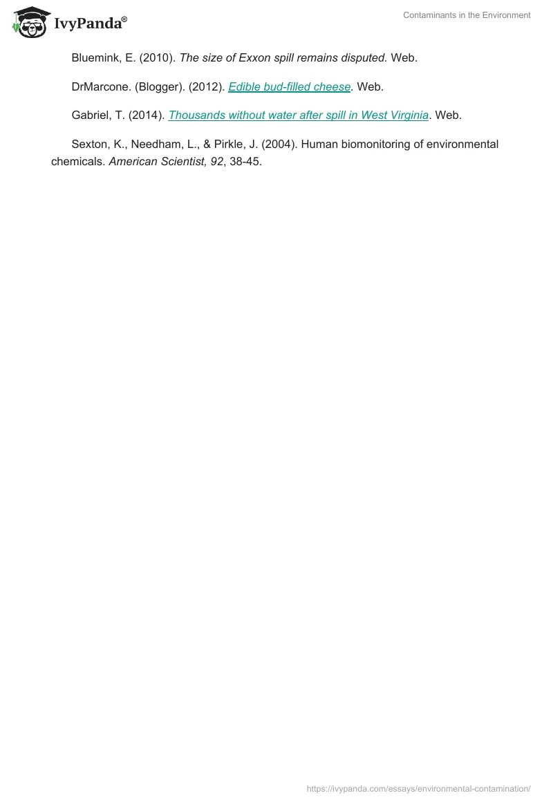 Contaminants in the Environment. Page 3