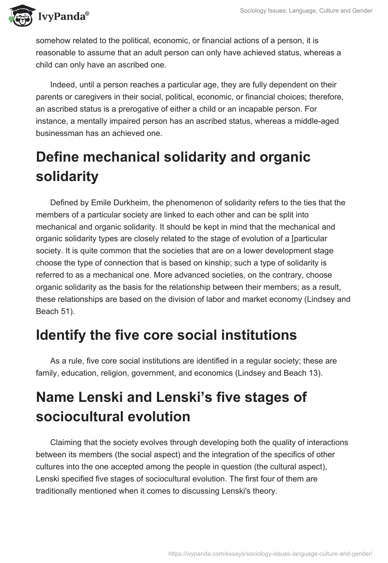 Sociology Issues: Language, Culture and Gender. Page 4