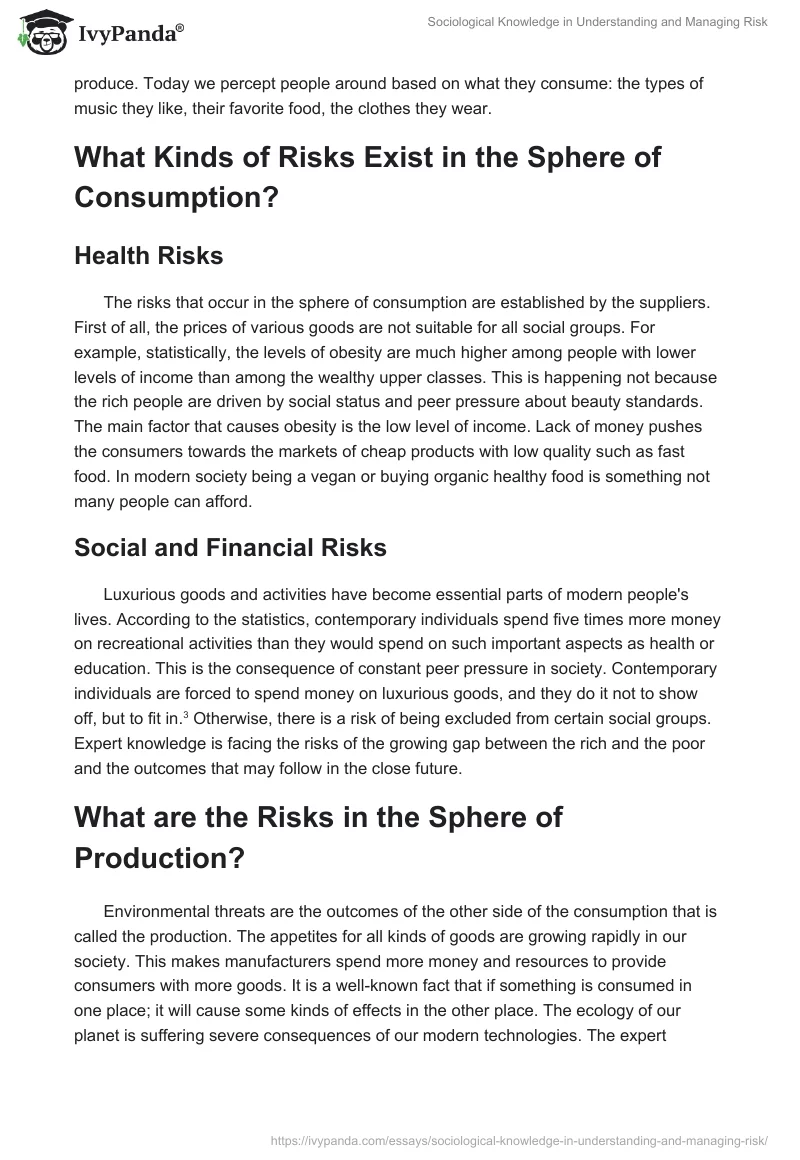 Sociological Knowledge in Understanding and Managing Risk. Page 3